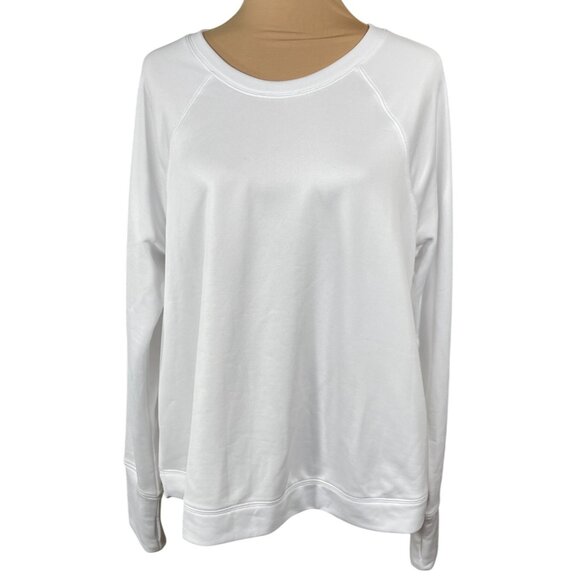 Banana Republic Outlet Tops - Banana Republic Outlet Performance XL Sweatshirt White Crew Neck Extra Large Wom